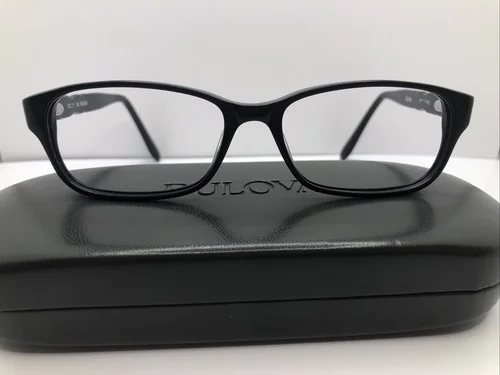 BULOVA Black Rectangle Square Feather Eyeglasses Frme Grapevine 53-15-140 Costco 2