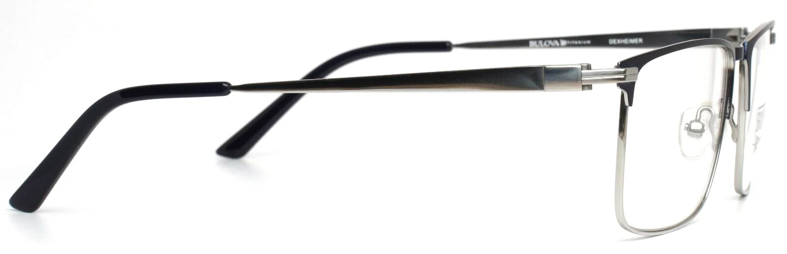BULOVA Dexheimer Navy Mens Rectangle Full Rim Eyeglasses 55-17-145 B:39 4