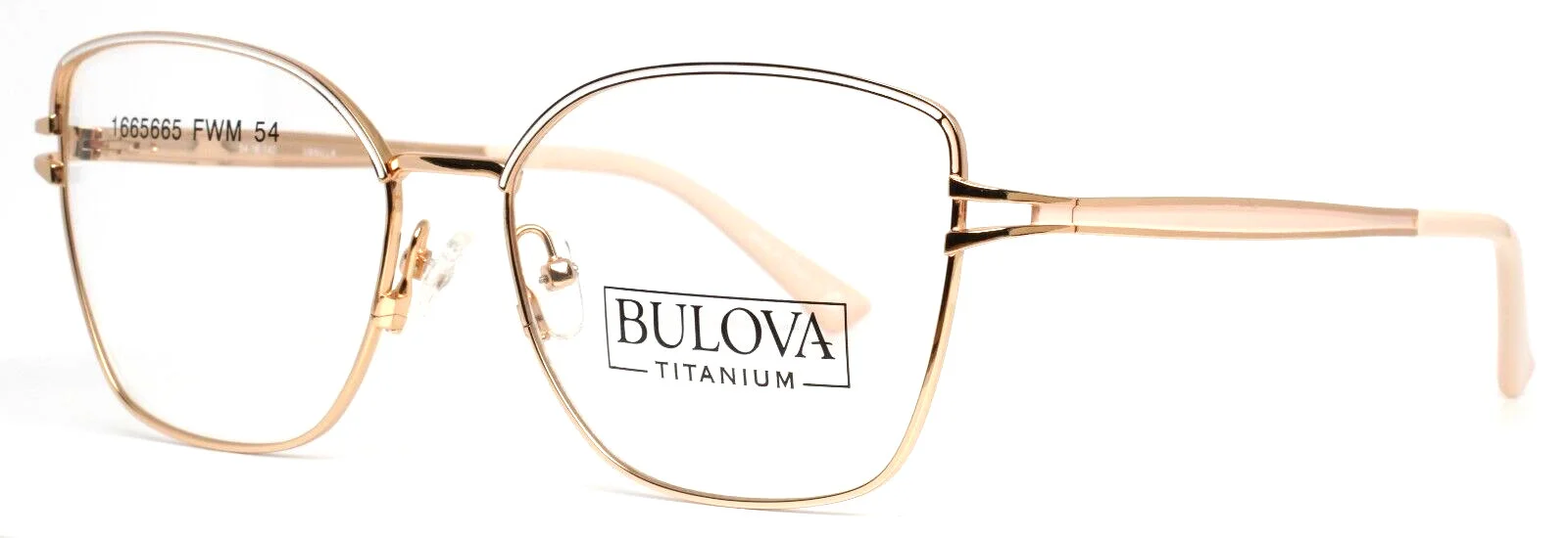 BULOVA Eltopia Vanilla Womens Cat Eye Full Rim Eyeglasses 54-16-140 B:45