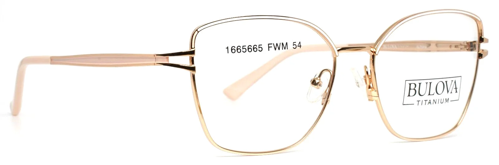 BULOVA Eltopia Vanilla Womens Cat Eye Full Rim Eyeglasses 54-16-140 B:45 4