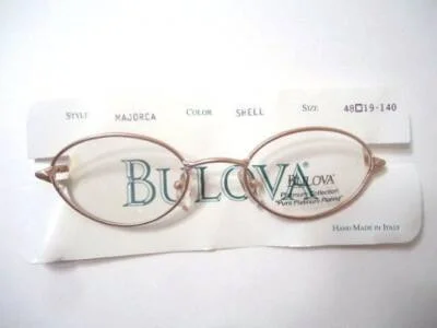 Bulova Eyeglass Frames Majorca Shell Platinum Plated Italy NOS 48-19 140 Lot 80