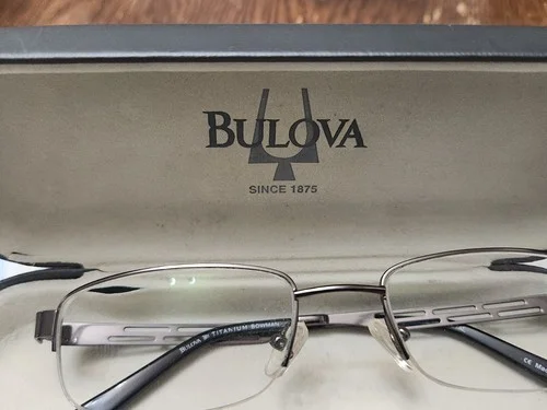 Bulova Eyeglasses Frame BOWMAN TITANIUM GUNMETAL 53-18-140 Half Rimless 4