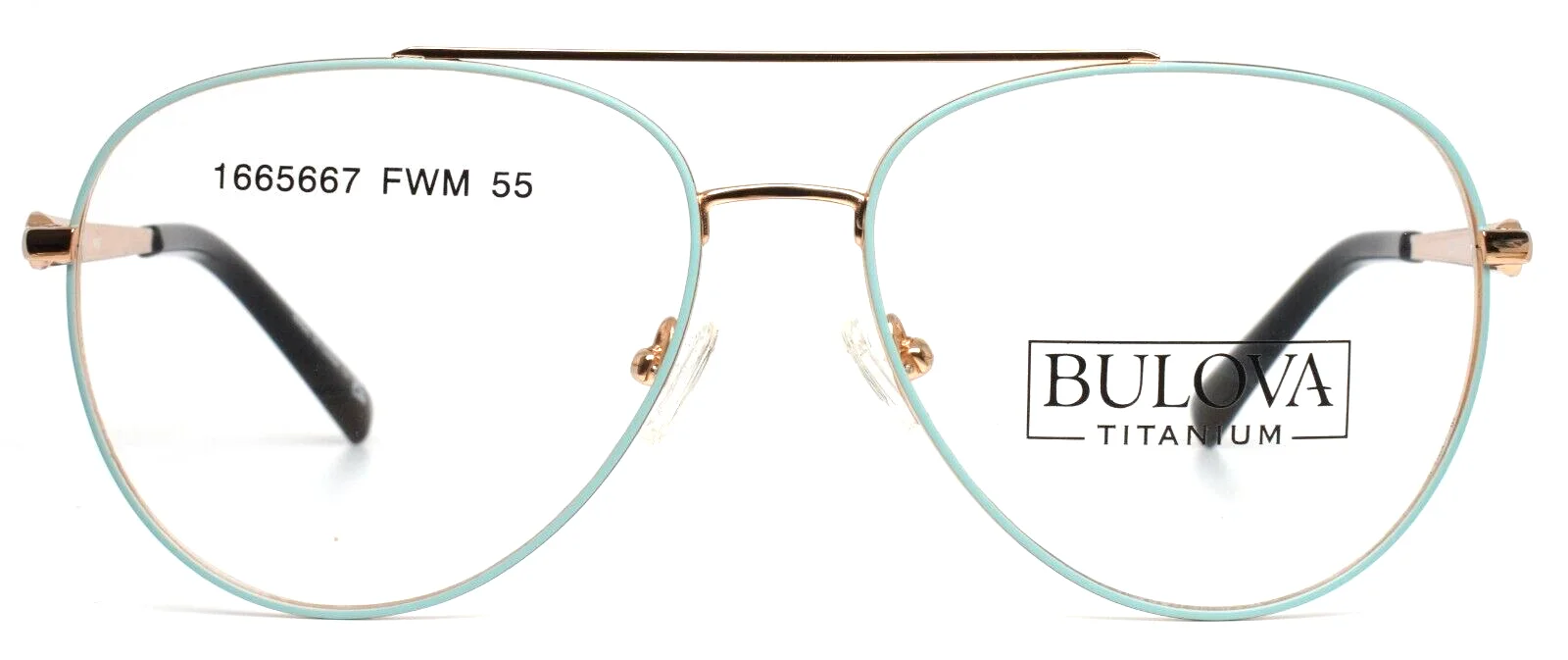 BULOVA Greenacres Mint Womens Aviator Full Rim Eyeglasses 55-15-140 B:49 2