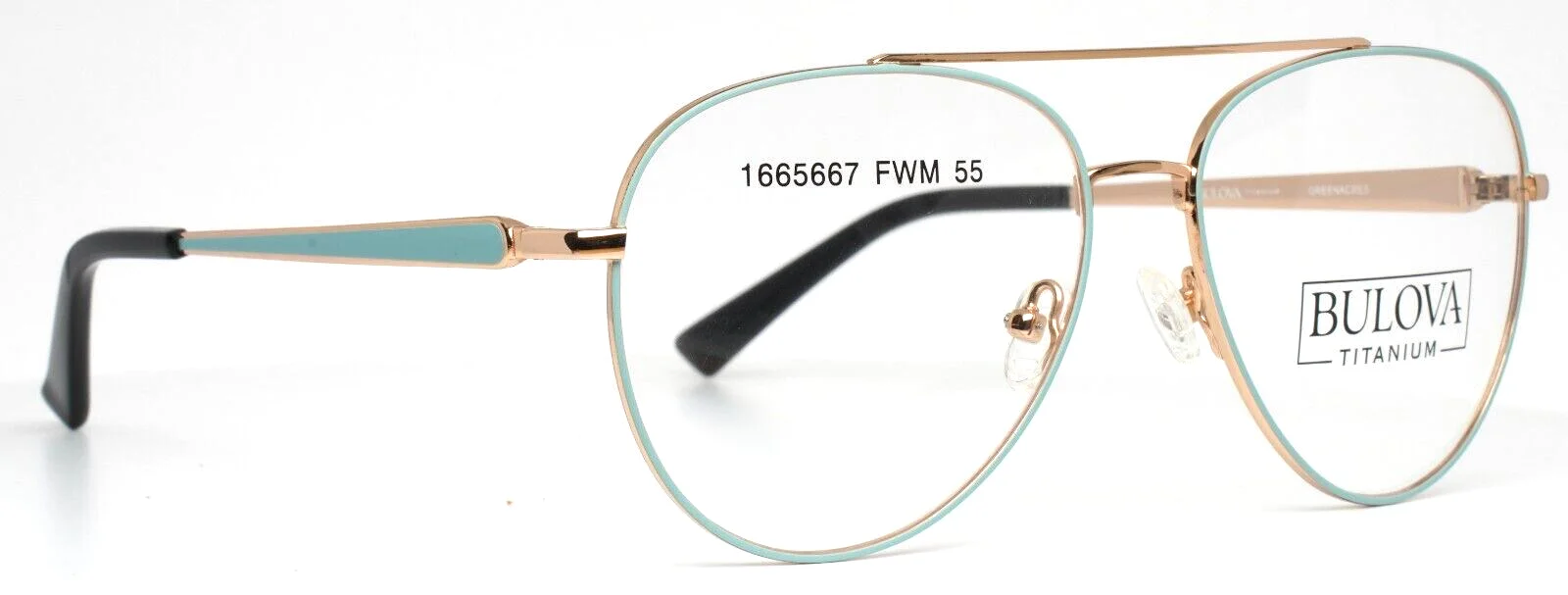 BULOVA Greenacres Mint Womens Aviator Full Rim Eyeglasses 55-15-140 B:49 3