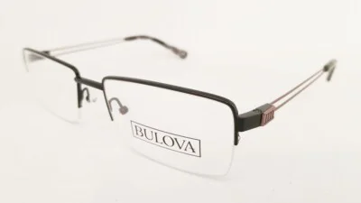 BULOVA Lakeland eyeglasses Frame Black 55mm MEN Half Rimless Designer Optical