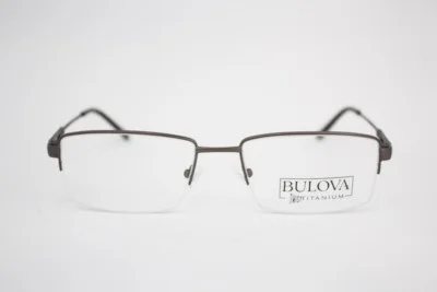BULOVA Lakewood Twist Titanium eyeglasses Frame Gunmetal 54mm MEN Half Rimless 2