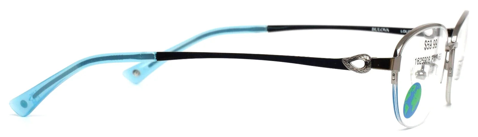 BULOVA Lolita Silver Womens Oval Half Rim Eyeglasses Frames 53-18-140 B:35 4