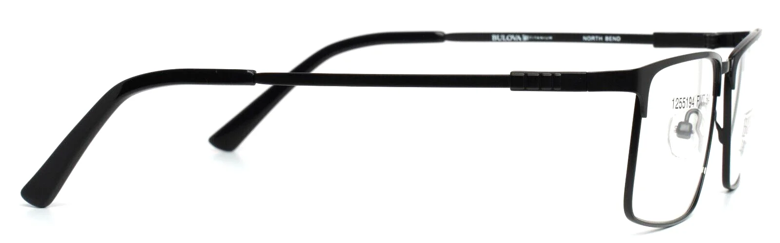 BULOVA North Bend Black Mens Rectangle Full Rim Eyeglasses 54-17-140 B:36 4