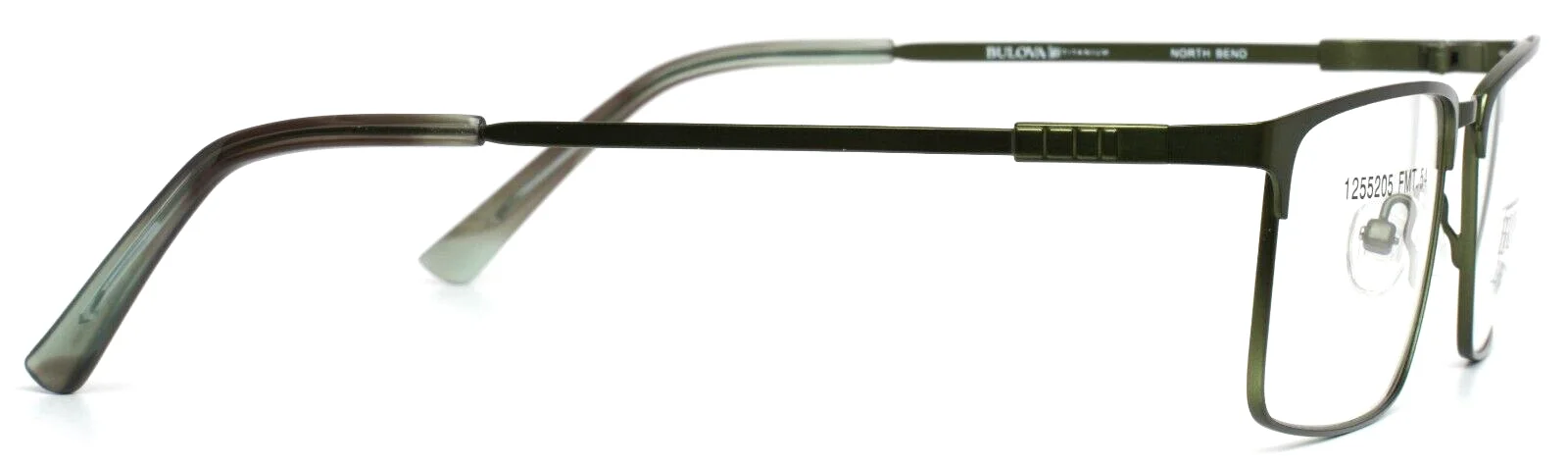 BULOVA North Bend Olive Mens Rectangle Full Rim Eyeglasses 54-17-140 B:36 4