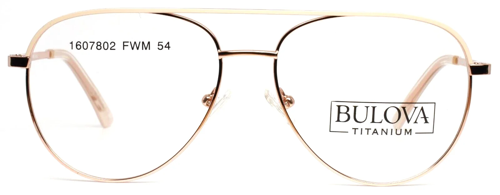 BULOVA Pearland Peach Gold Womens Aviator Full Rim Eyeglasses 54-15-140 B:48 2