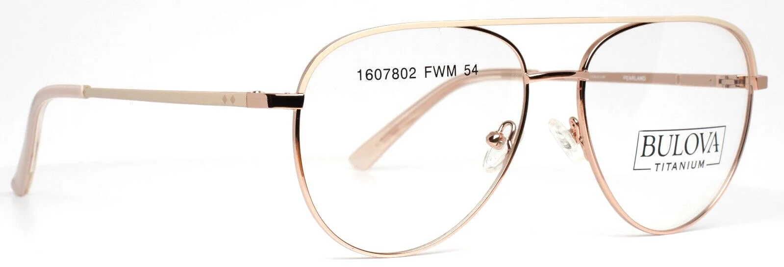 BULOVA Pearland Peach Gold Womens Aviator Full Rim Eyeglasses 54-15-140 B:48 3