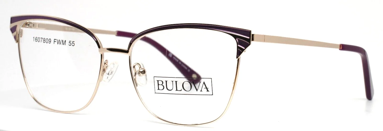 BULOVA Ribe Lilac Womens Cat Eye Full Rim Eyeglasses Frames 55-16-140 B:43