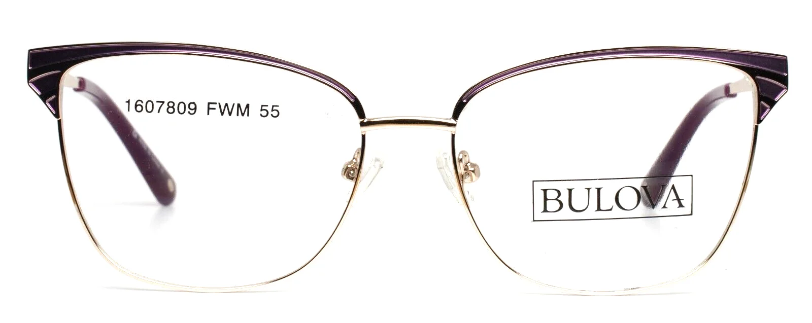 BULOVA Ribe Lilac Womens Cat Eye Full Rim Eyeglasses Frames 55-16-140 B:43 2