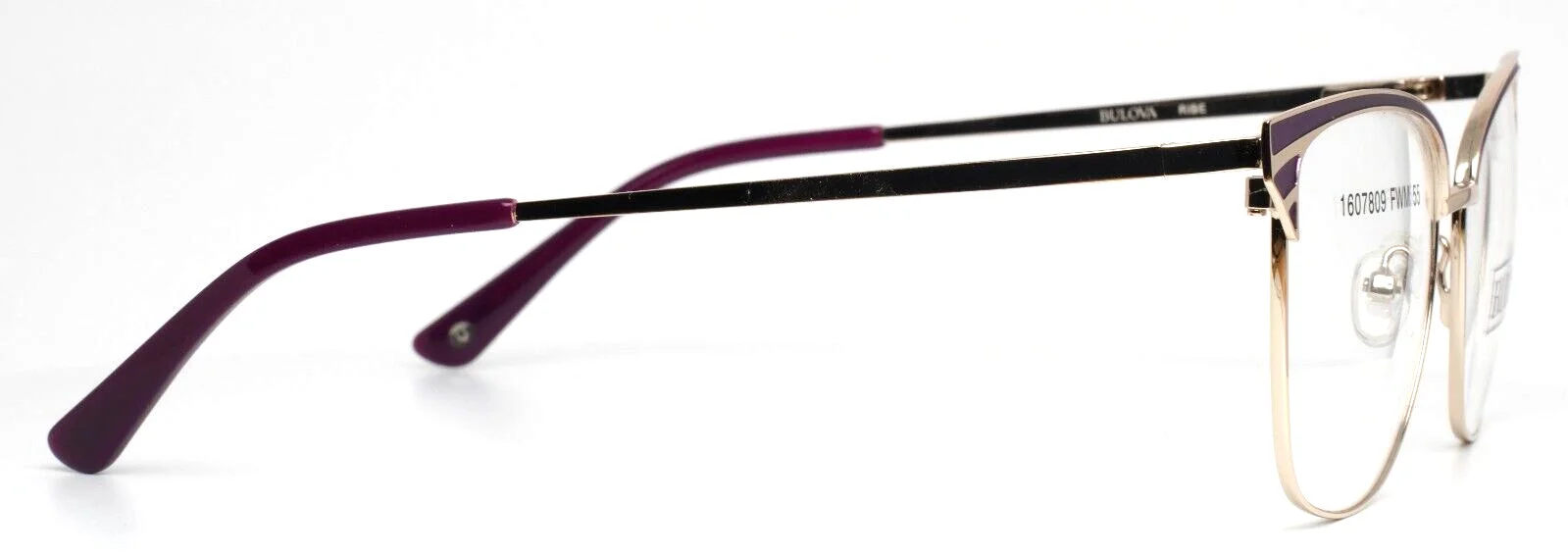 BULOVA Ribe Lilac Womens Cat Eye Full Rim Eyeglasses Frames 55-16-140 B:43 4