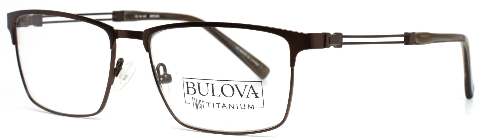 BULOVA Sandviken Brown Unisex Rectangle Full Rim Eyeglasses 53-16-140 B:37