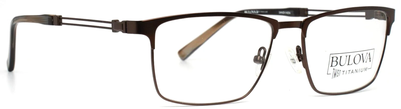 BULOVA Sandviken Brown Unisex Rectangle Full Rim Eyeglasses 53-16-140 B:37 3