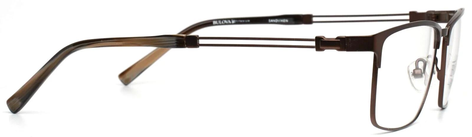 BULOVA Sandviken Brown Unisex Rectangle Full Rim Eyeglasses 53-16-140 B:37 4