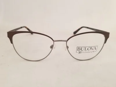 BULOVA Skara Titanium eyeglasses Frame Brown 53mm WOMEN Designer Optical Cat Eye 2