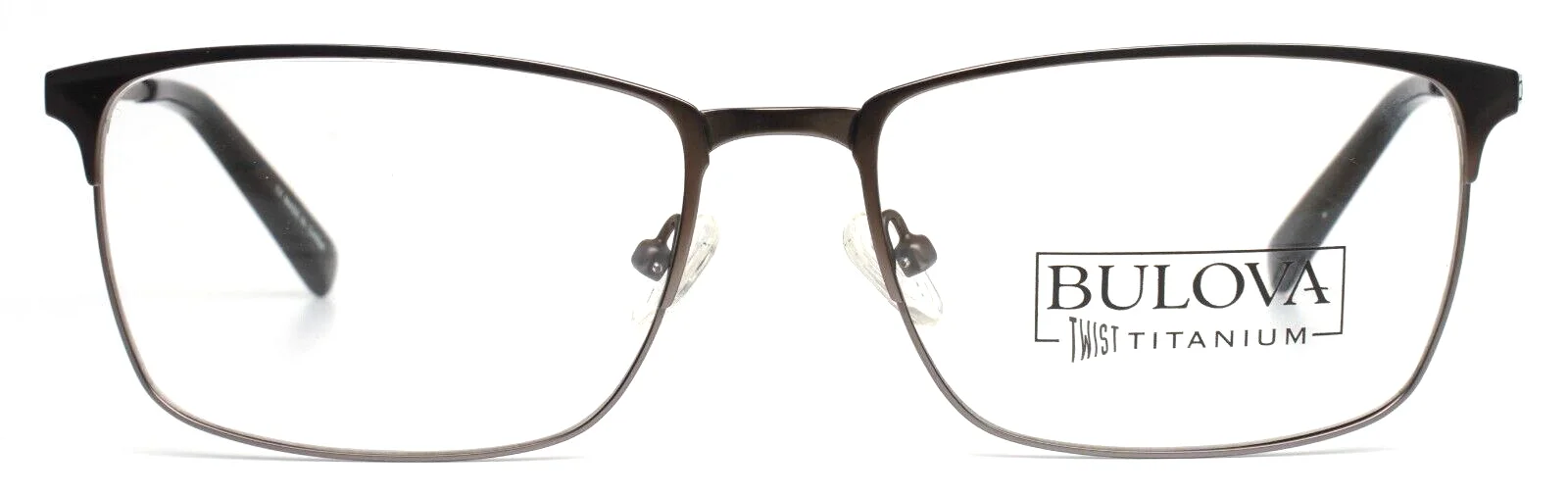 BULOVA Sumer Gray Mens Rectangle Full Rim Eyeglasses 55-17-140 B:39 2