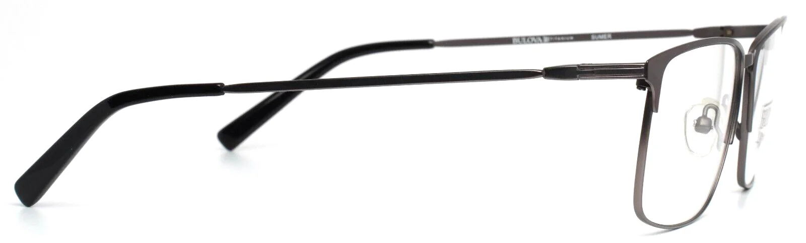 BULOVA Sumer Gray Mens Rectangle Full Rim Eyeglasses 55-17-140 B:39 4