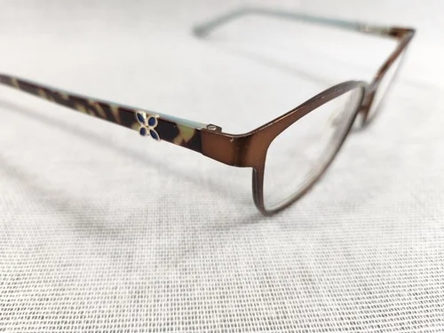 Bulova Swansea Brown Light Blue Cat Eye Eyeglasses Frames 53-16 135 Designer