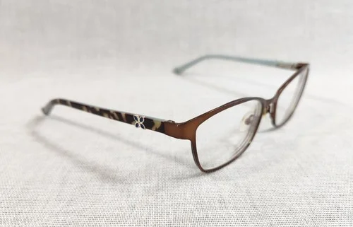 Bulova Swansea Brown Light Blue Cat Eye Eyeglasses Frames 53-16 135 Designer 2