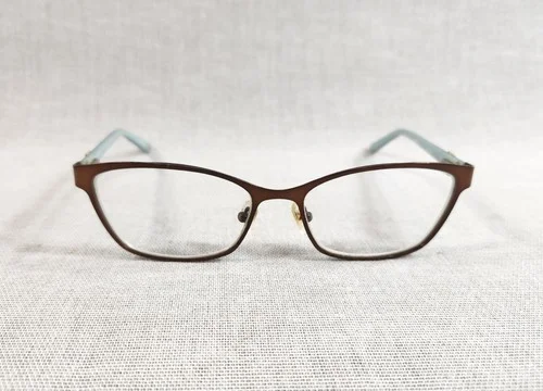Bulova Swansea Brown Light Blue Cat Eye Eyeglasses Frames 53-16 135 Designer 3