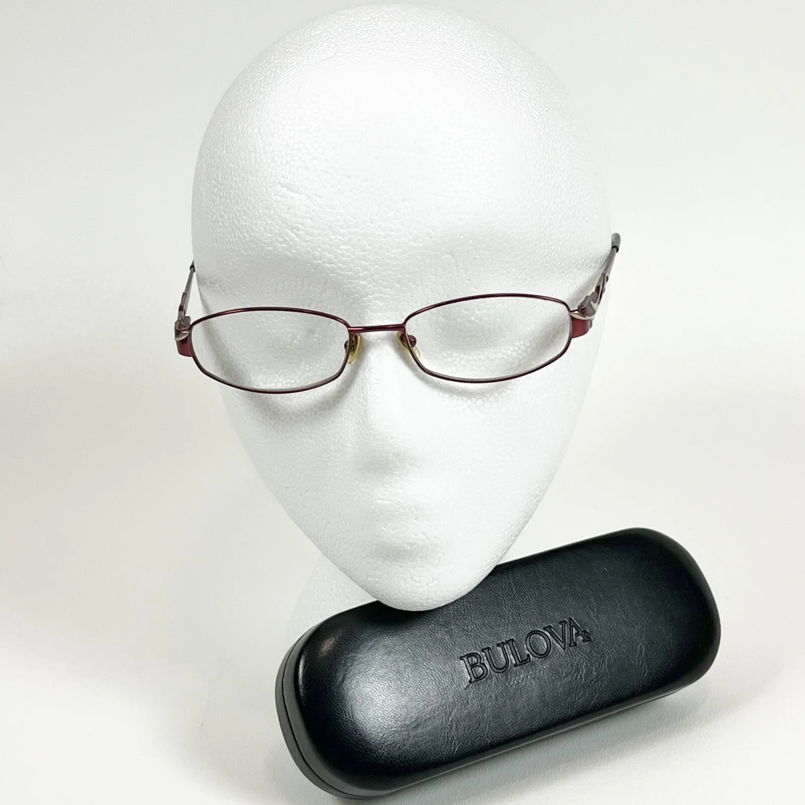 BULOVA TACOMA Eyeglasses Frame 52-17-135 Womens Burgundy/Silver J624