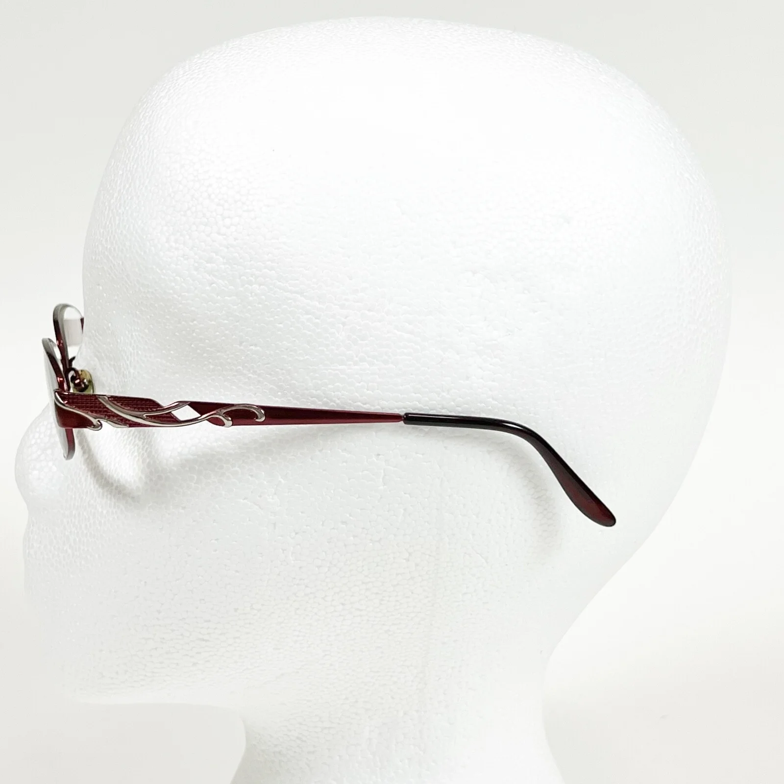 BULOVA TACOMA Eyeglasses Frame 52-17-135 Womens Burgundy/Silver J624 2