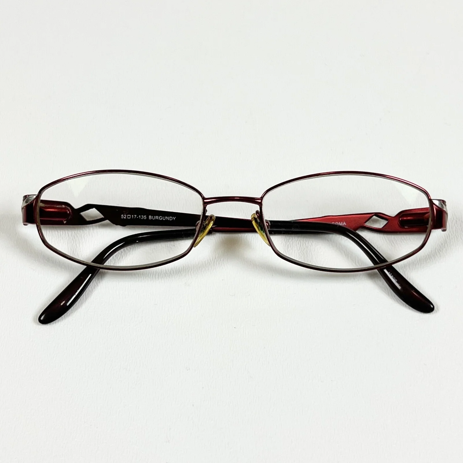 BULOVA TACOMA Eyeglasses Frame 52-17-135 Womens Burgundy/Silver J624 3