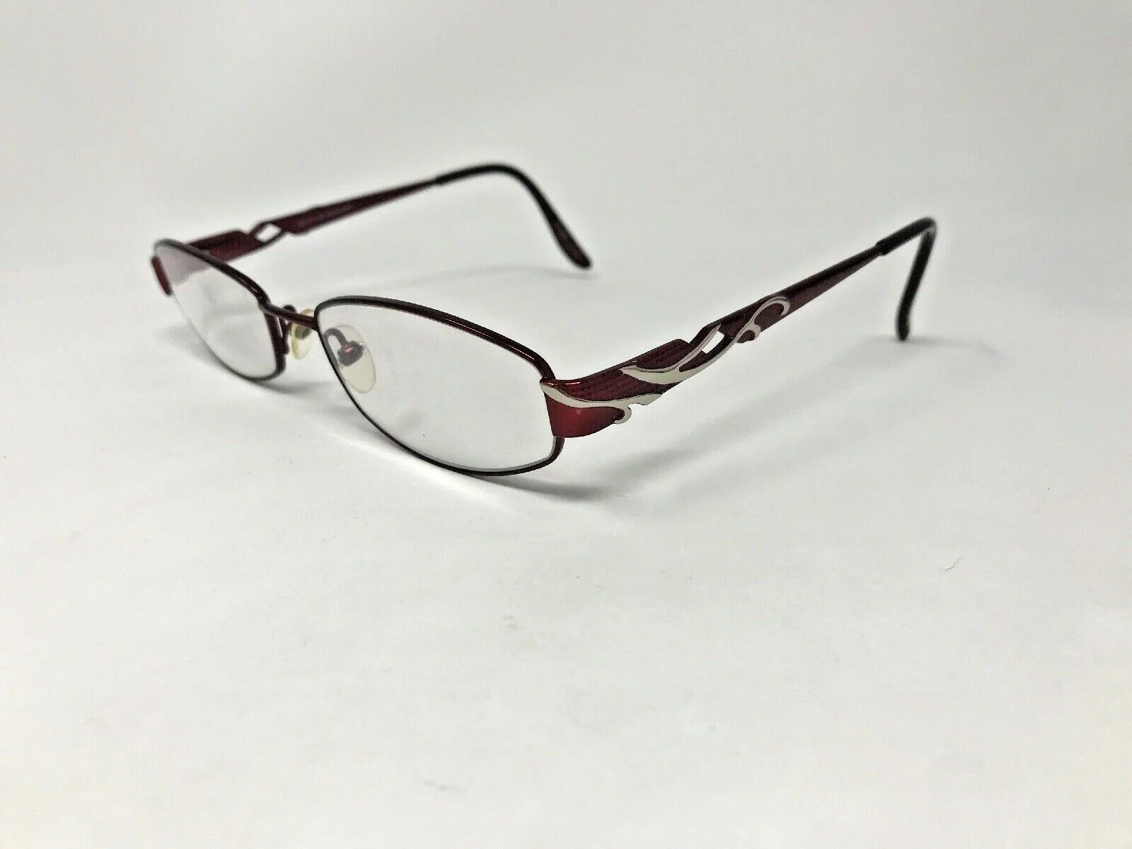 BULOVA “TACOMA” Eyeglasses Frame Petite 52-17-135 Burgundy Matte/Silver SH21