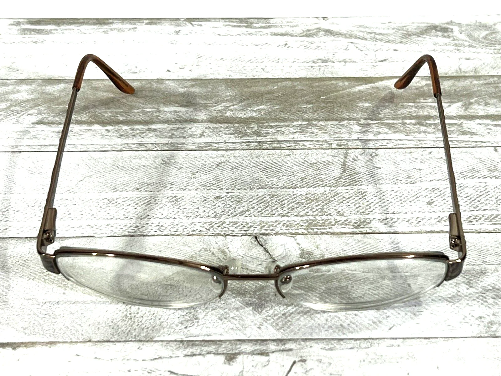 Bulova Tarragona Womens Oval Eyeglass Frames Half Rim Brown 53▯17-135 3