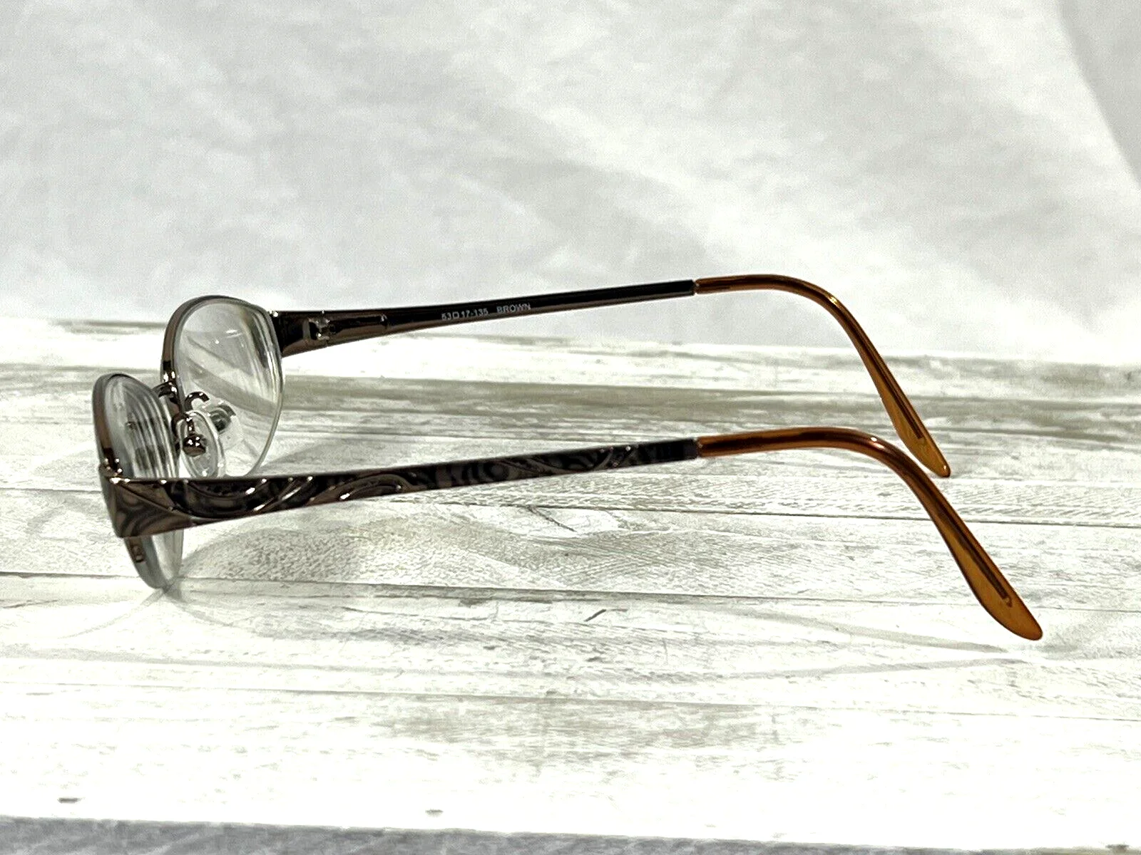 Bulova Tarragona Womens Oval Eyeglass Frames Half Rim Brown 53▯17-135 4