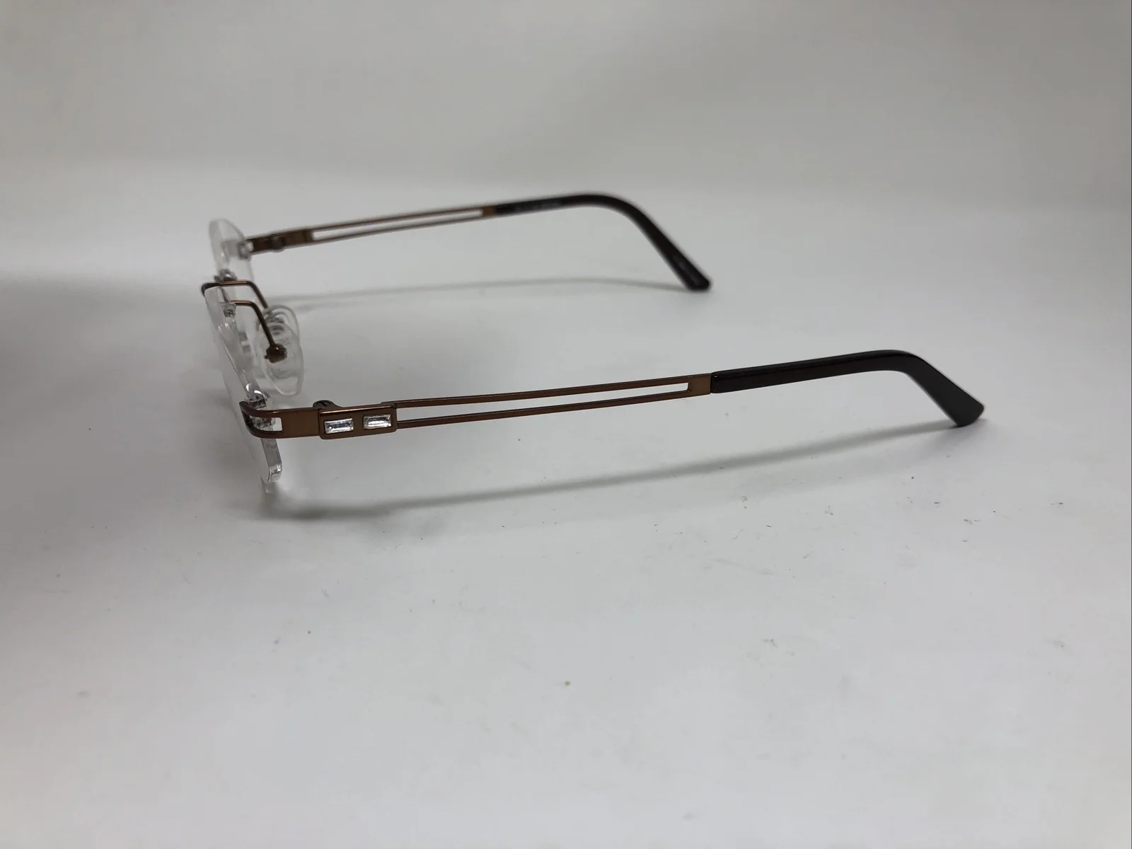 BULOVA TITANIUM FRESNO 52-17-140 BROWN RIMLESS EYEGLASSES FRAME 3746 2