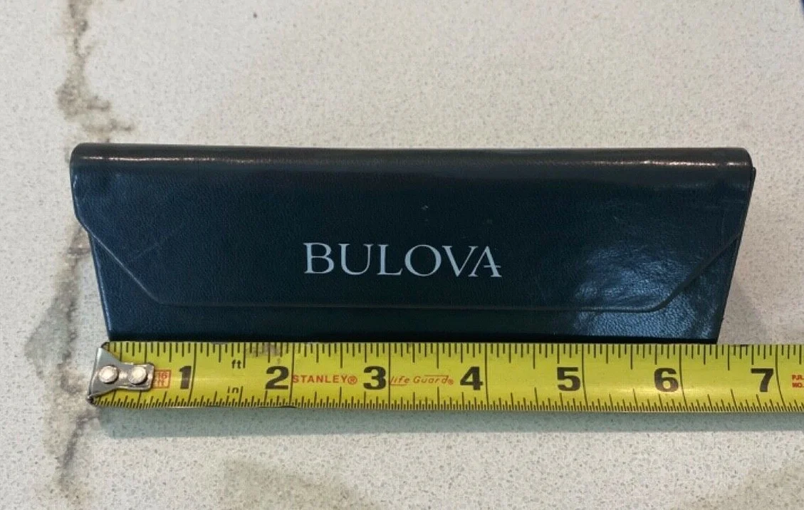 BULOVA Triangular Sunglasses Eye Glass Magnetic Leather Hard Case Travel Carrier