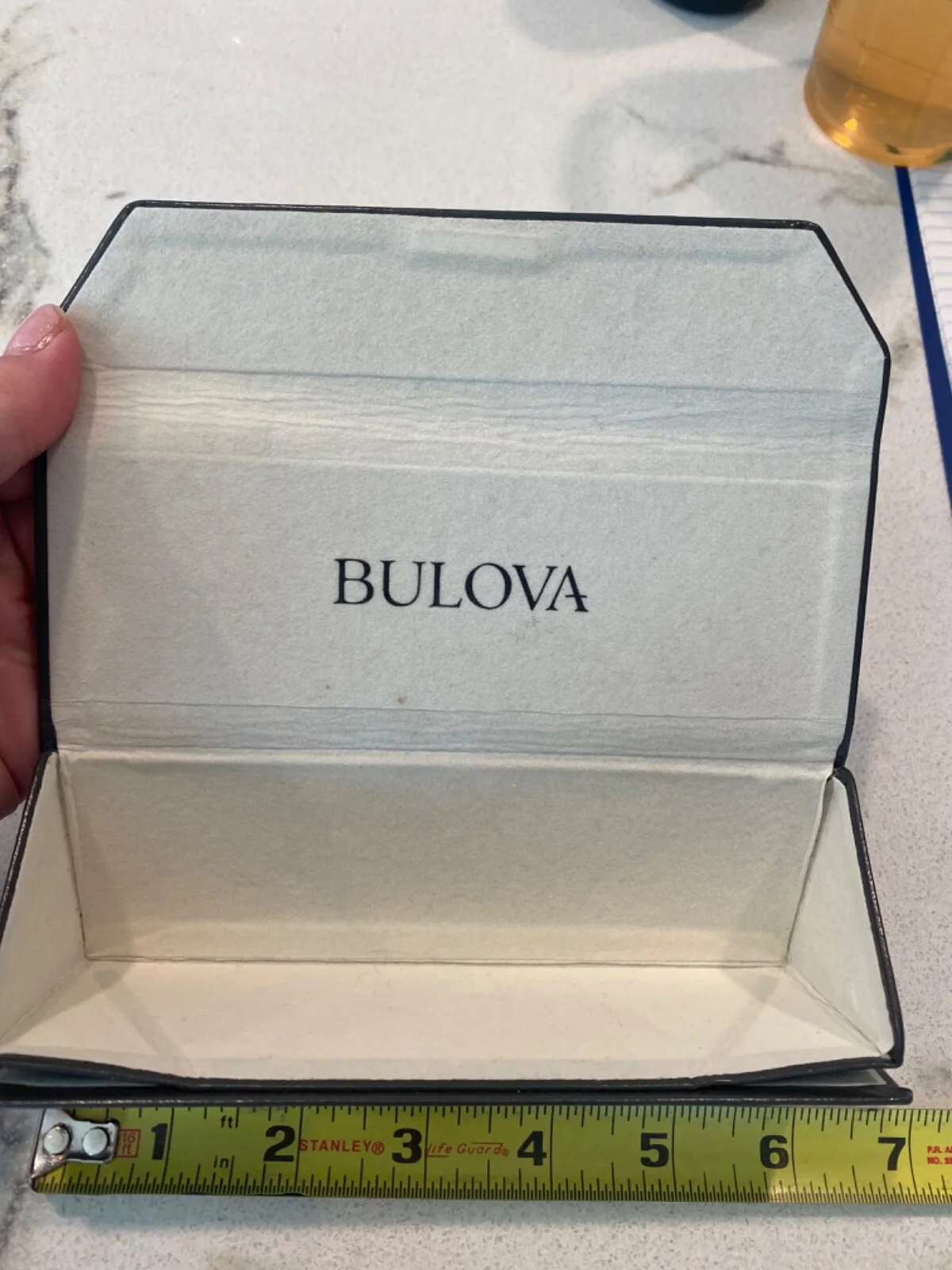 BULOVA Triangular Sunglasses Eye Glass Magnetic Leather Hard Case Travel Carrier 3