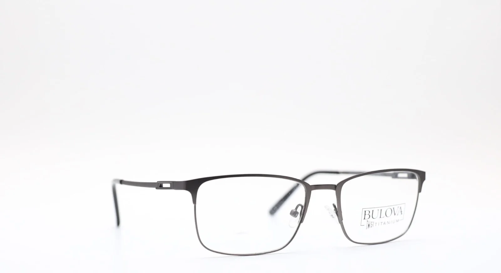 Bulova Twist Titanium Canarsie Rectangle Grey Mens Eyeglasses 53mm
