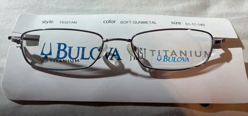 Bulova Twist Titanium Tristan Rectangle Soft Gunmetal Eyeglasses 51mm