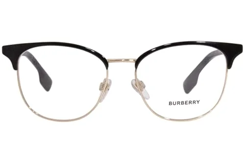 Burberry BE 1313Q 1237 Black Light Gold Metal Square Eyeglasses 53mm 2