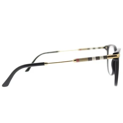 Burberry BE 2255Q 3001 Black Plastic Square Eyeglasses 51mm 3