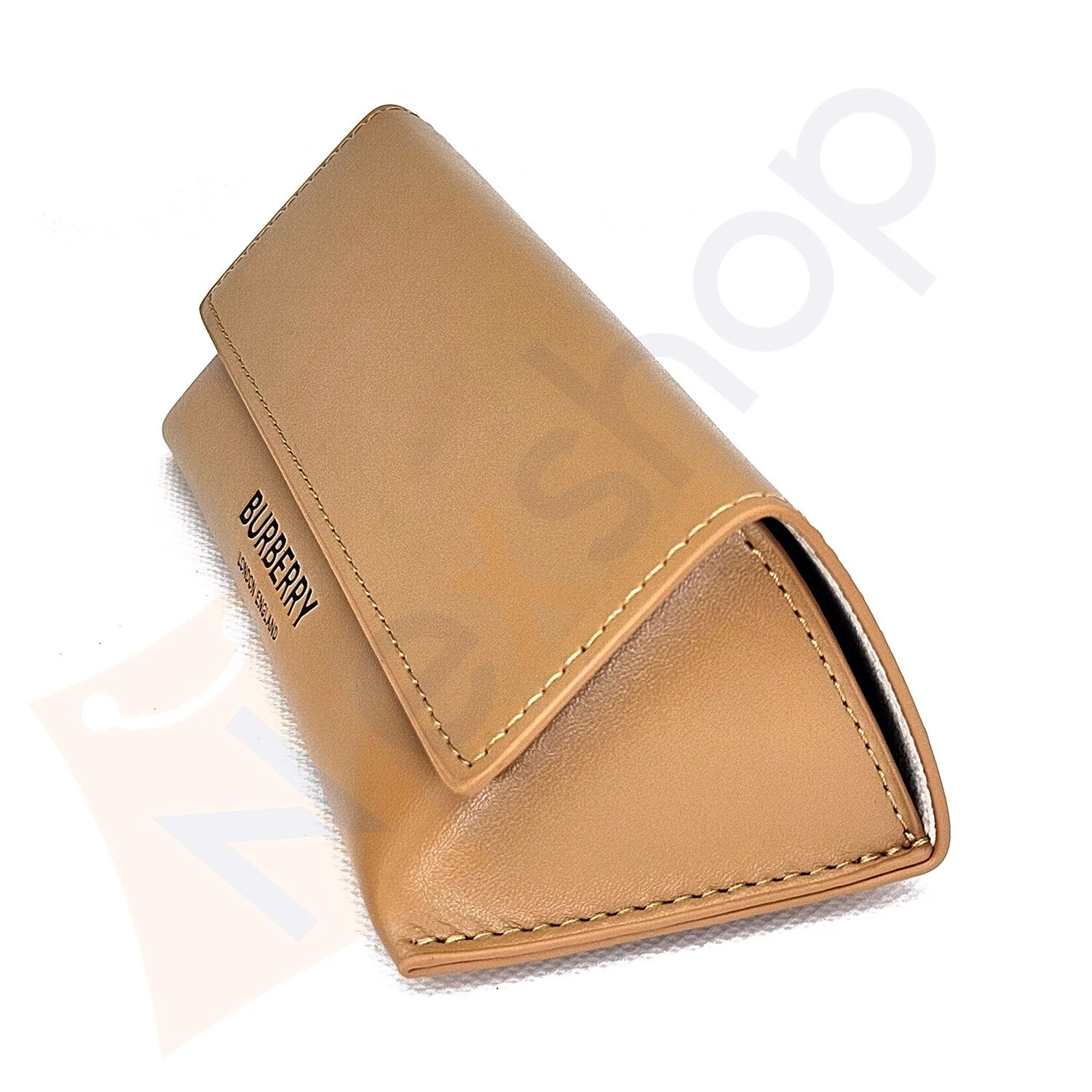 Burberry Camel Brown Soft Leather Eyeglasses Sunglass Case SEE ALL PICS 2