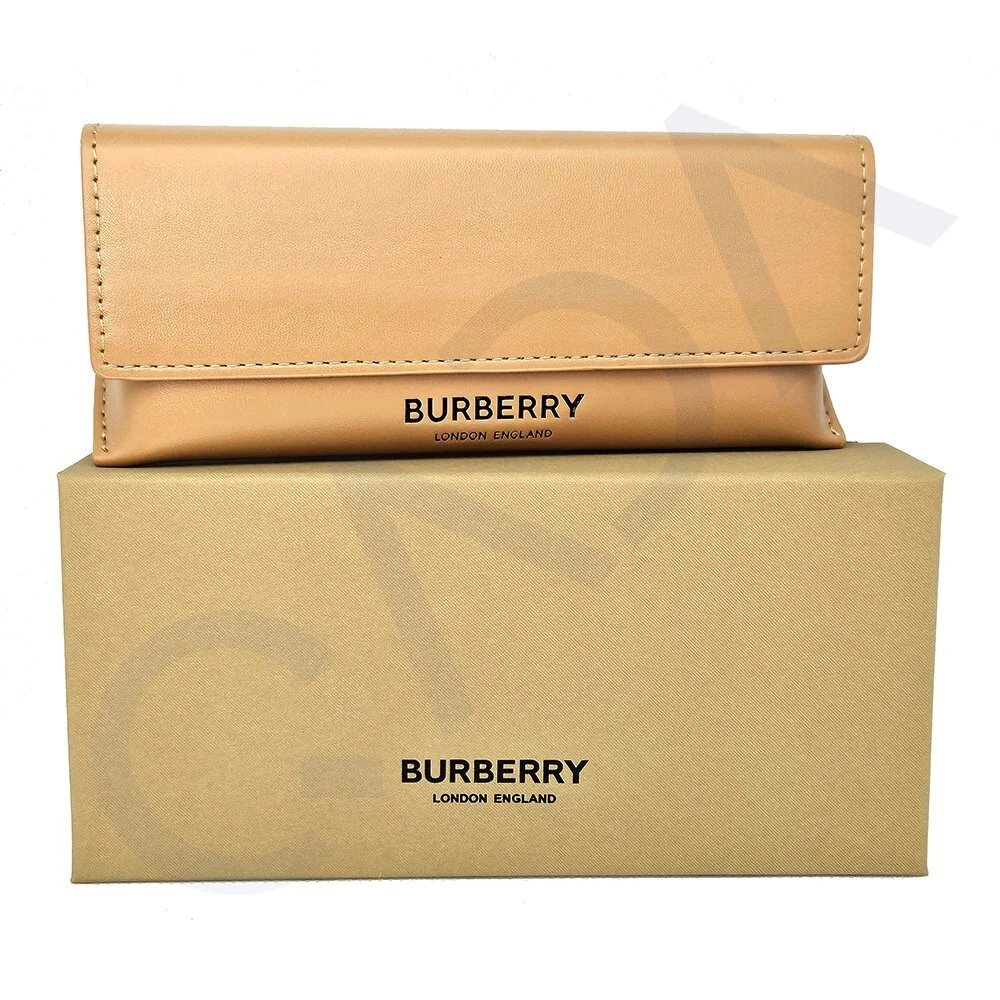 Burberry Camel Brown Triangle Soft Leather Eyeglasses Sunglass Case w/ Cloth&Box