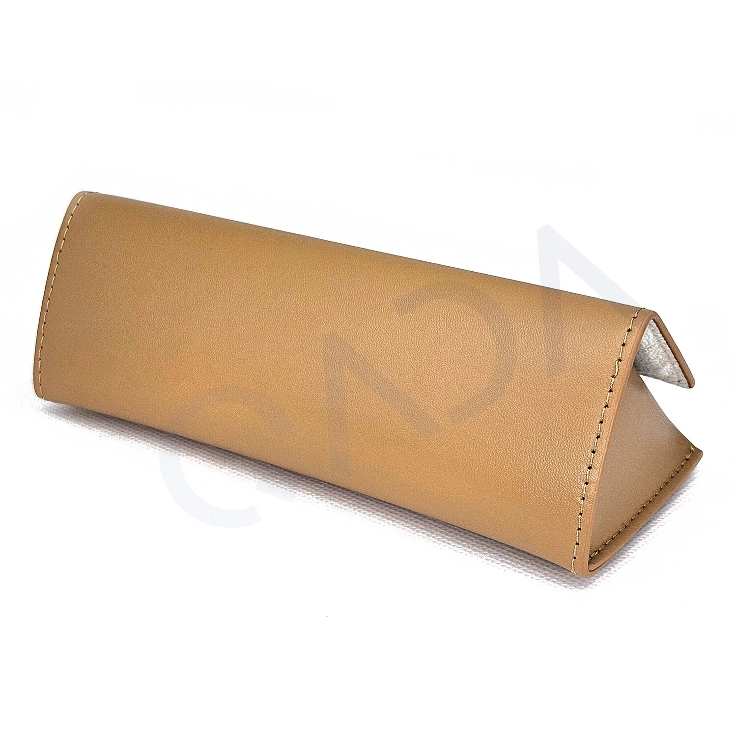 Burberry Camel Brown Triangle Soft Leather Eyeglasses Sunglass Case w/ Cloth&Box 3
