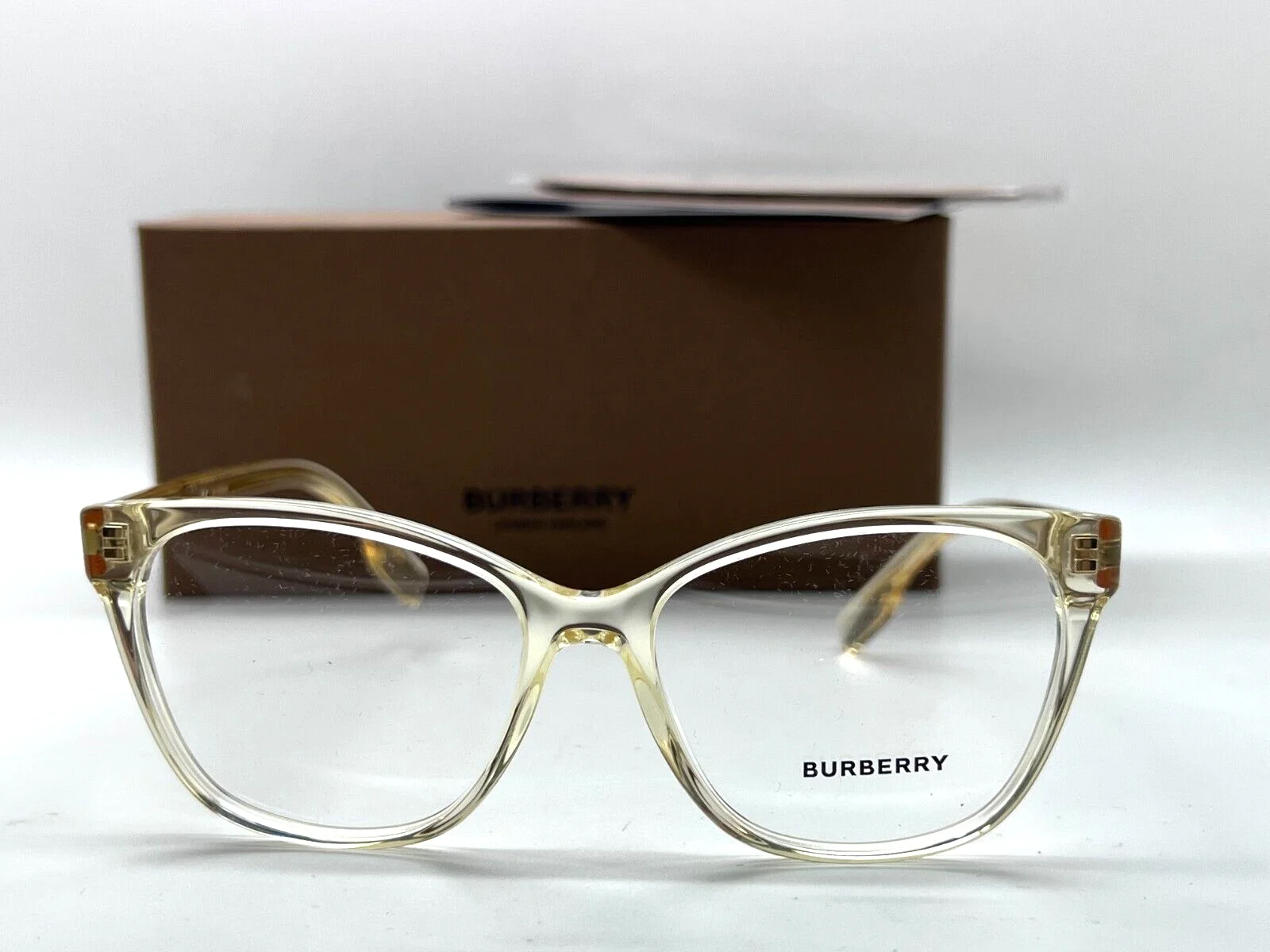 Burberry Eyeglasses B 2345 3852 TRANSPARENT YELLOW FRAME 52-15-140MM NIB ITALY 2