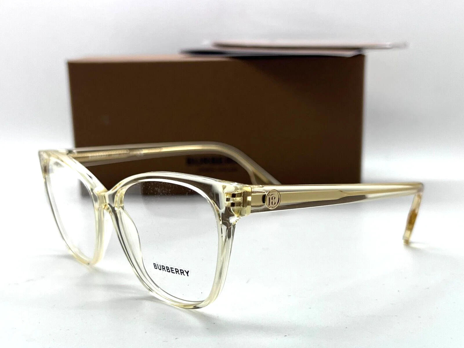 Burberry Eyeglasses B 2345 3852 TRANSPARENT YELLOW FRAME 52-15-140MM NIB ITALY 3