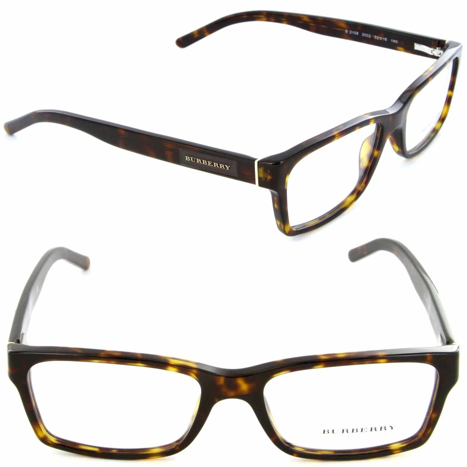 Burberry Eyeglasses BE 2108 3002 54mm Dark Havana / Demo Lens