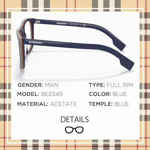 Burberry Eyeglasses BE2340F 3799 56mm Blue / Demo Lens 2
