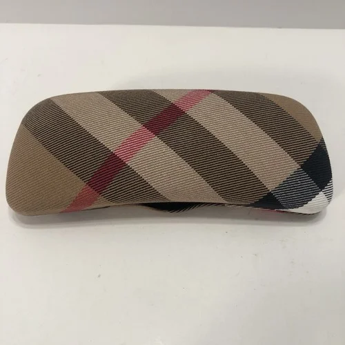 BURBERRY Nova Check Glasses Case Eyeglasses Hard Shell Cloth Plaid Made In Italy 3