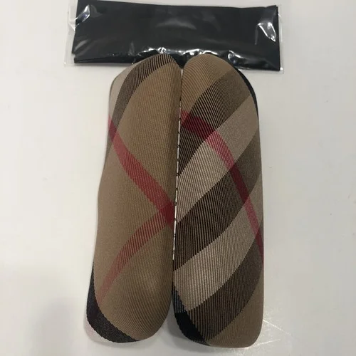BURBERRY Nova Check Glasses Case Eyeglasses Hard Shell Cloth Plaid Made In Italy 4