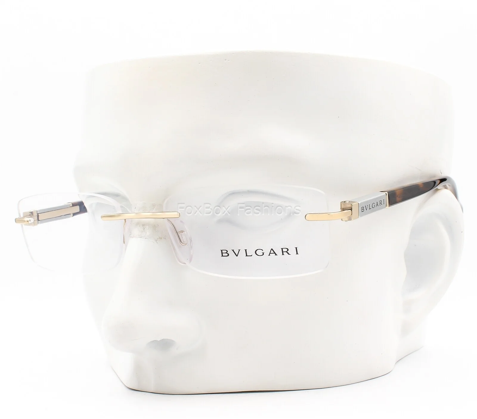 Bvlgari 1054 278 Rimless Eyeglasses Glasses Gold / Brown Tortoise 55-17-140